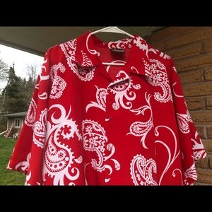 IBS Men’s Red/White Hawaii Short Sleeves Shirt XL